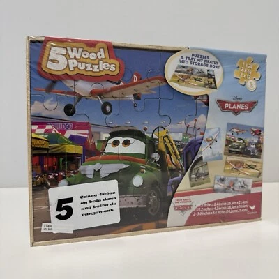 Cardinal Disney Cars Aviones 5 Rompecabezas de Madera con Bandeja y Caja de Almacenamiento Foto 1 de 4