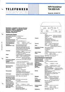 Manual de servicio instrucciones para Telefunken TA 350 - Imagen 1 de 1