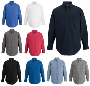 MEN'S EASY CARE, SOIL RESISTANT POPLIN SHIRT, LONG SLEEVE, POCKET. S-3XL - Picture 1 of 11