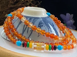 Collana Giada Agata Boutique Yanyuan Naturale Certificata 6mm25 Pollici 2187 - Foto 1 di 7