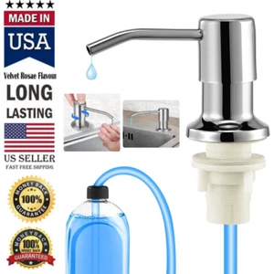 360° Sink Soap Dispenser Stainless Steel Kitchen Hands Liquid Pump Bottle Tube - Picture 1 of 6