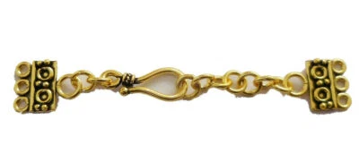 2 Set Extender Toggle Clasp 3 Strand Antique Gold Plated Jewelry Making cx-223 - Image 1 of 3