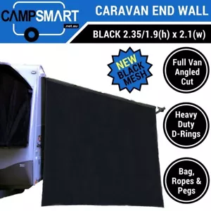 Black Caravan End Wall Privacy Screen RV Sunscreen Sun Shade for Roll Out Awning - Picture 1 of 5