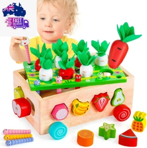 Toddler Montessori Wooden Farm Toys Educational Toy for Baby Boys Girls | Birthd - Picture 1 of 12