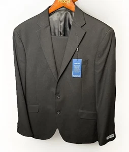 Kenneth Cole Suit Mens Black Techni Cole Flex 2-Piece Jacket Pants 44L  37Wx32L - Picture 1 of 11