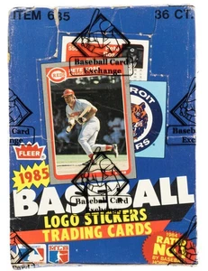 1985 Fleer Baseball Wachsbox BBCE (36 Packungen) Puckett Clemens Davis RC ? - Bild 1 von 2
