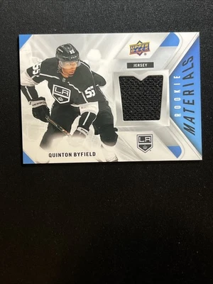 21-22 UD Series 2 Hockey Rookie Materials Jersey RM-QB Quinton Byfield - Image 1 of 2