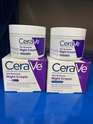 2 X CeraVe Skin Renewing Night Cream Moisturizing Face With Niacinamide