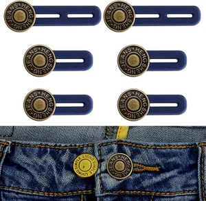 Button Extenders for Jeans, 6pcs Pants Extender Women Men, silver - Picture 1 of 7