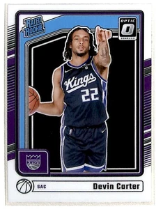2024-25 Optic Rated Rookie Devin Carter RC Sacramento Kings #290 - Picture 1 of 2