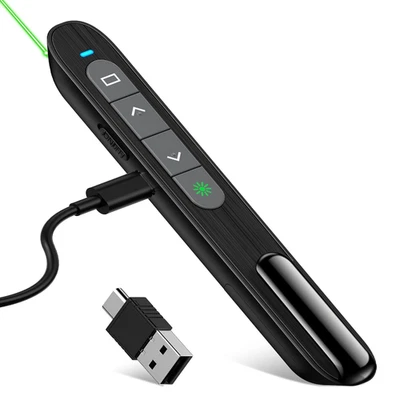 Kabelloser USB-C Grün Presenter | 2,4 GHz Fernbedienung | 300mAh Akku - Bild 1 von 4
