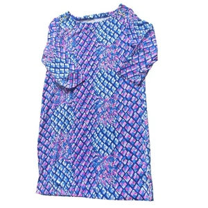 Lilly Pulitzer Girls Mini Sophie Dress Blue Purple Pineapple Size Large L - Picture 1 of 5
