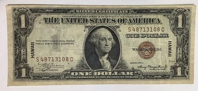 1935 A $1 Hawaii Silver Certificate Note,  One Dollar Bill - Image 1 of 2