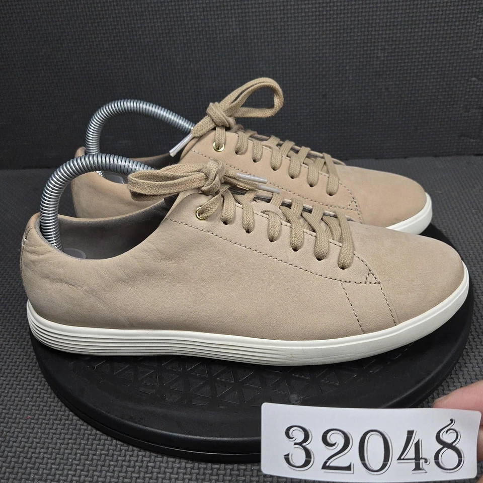 Zapatos deportivos Cole Haan Grand OS para mujer talla 8B beige de cuero con cordones Foto 1 de 4