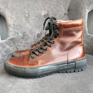 Frye Herren Ryan Lug Trek Braun Leder Hohe Stiefel-Größe 7,5 - Bild 1 von 10
