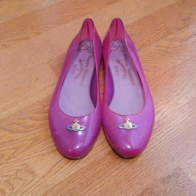 Vivienne Westwood ANGLOMANIA Melissa Purple Rubber Pumps Flat Shoes 24.5 Used - Image 1 of 4
