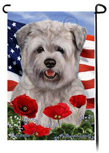 Patriotic Flowers Garden Flag - Blue Glen of Imaal Terrier - Picture 1 of 1