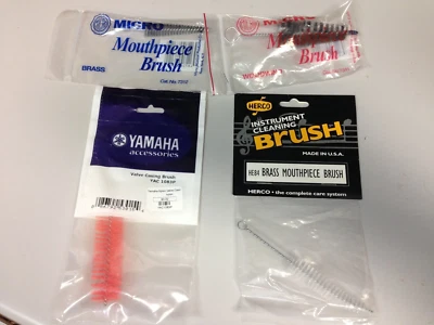 Лот из 4 различных новых чистящих щеток для латунных или деревянных духовых инструментов - Изображение 1 из 4