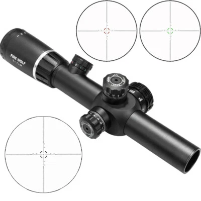 Optics Sight 2-7X24 Riflescope Red/Green Illuminated Hunting Scope w/Ring Mounts - Image 1 of 4