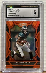 2022 Panini Certified 79 DeVanta Smith Mirror Orange CSG MT 9 Philadelphia Eagle - Imagen 1 de 2