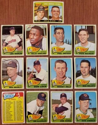 Tarjetas de béisbol 1965 Topps Senators Brumley SP McCabe RC bloqueo Zimmer CL-7th Foto 1 de 4