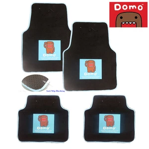 DOMO Front Front Rear Car Carpet Floor Mat 4 Pcs Set Rubber Backing Driver Black - Picture 1 of 3