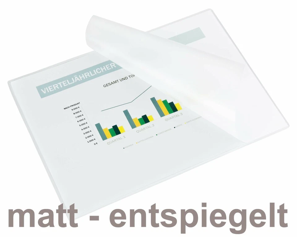 100 Stk Laminierfolien A4 216 x 303mm 2x75/80 mic matt satiniert Laminiertaschen