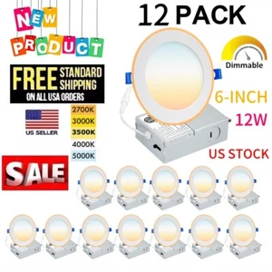 1050 Lumens - 12W - 5CCT - 6 in. New Construction LED Ceiling Downlight Fixture - Picture 1 of 27