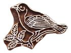 Oiseau assis sur une branche 8,2 cm indien bloc d'impression en bois sculpté à la main timbre