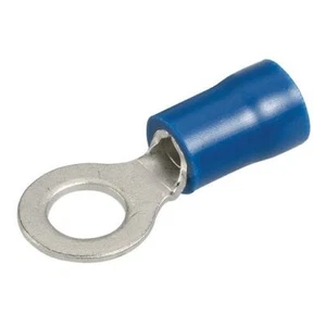 Narva 56078BL Crimp Terminals Ring Eye Let Insulated Blue 4mm Wire 5mm Hole x25 - Picture 1 of 4