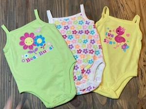 Baby Girl 1pc Garanimals LOT OF 3 sunsuit romper One Piece Pullover 3 Mos. NWT - Picture 1 of 5