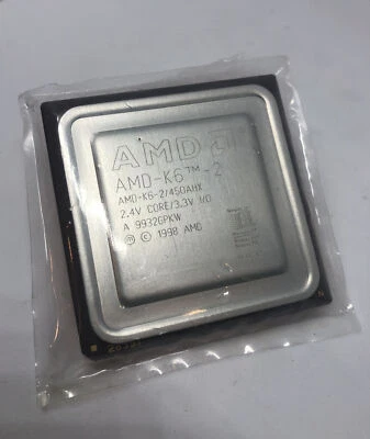 AMD AMD-K6-2 450AHX CPU Super Socket 7 2.4v core 3.3v K6-II Vintage CPU 450mhz - Image 1 of 4