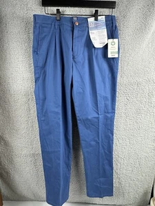 Pantalones chinos plisados Meyer M5 33/32 informales azul algodón orgánico EE. UU. nuevos con etiquetas - Imagen 1 de 14