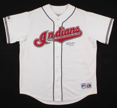 Bob Feller Signed Cleveland Indians Custom Jersey Inscribed HOF 62 (PSA COA) - Image 1 of 4