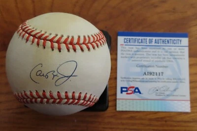 HOFer CAL RIPKEN JR signed BALTIMORE ORIOLES 2130 No 8 2131 Baseball PSA AI92117 - Image 1 of 3