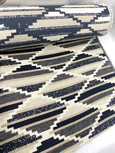 1.9 metres black, grey and beige upholstery fabric FREE POSTAGE - Picture 1 of 4