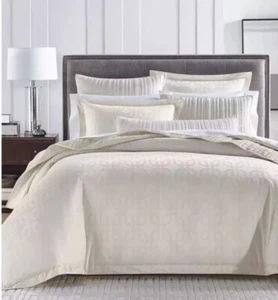 Hotel Collection Fresco Jacquard FULL / QUEEN Duvet & Shams Set Fresh Ivory - Picture 1 of 10