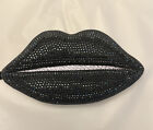 NWOT Lulu Guinness Lip Clutch Grey And Silver 