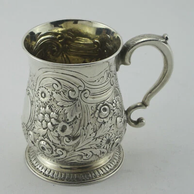 Sterling Silver Baluster Shaped George II Half Pint Mug - Image 1 of 4