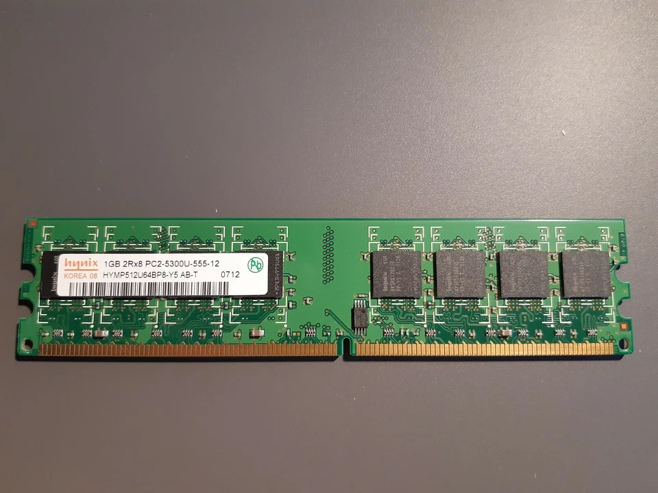 MODULO MEMORIA RAM DDR2 HYNIX 1 GB  1 GB PC2 5300U DESKTOP SOBREMESA 2Rx8  - Imagen 1 de 1