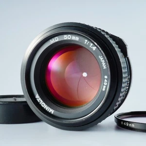 EX+5 MINOLTA MD 50mm F/1.4 MF Standard Lens w/ Filter From JAPAN - Picture 1 of 17