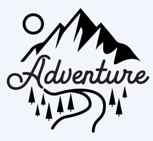 ABENTEUER GRAFIK AUFKLEBER DECALS CAMPER VAN WOHNMOBIL BERGE - Bild 1 von 1