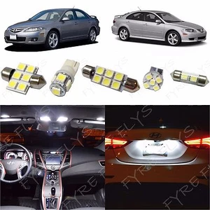 8x White LED lights interior package kit for 2003-2008 Mazda 6 Mazda6 MS2W - Picture 1 of 8