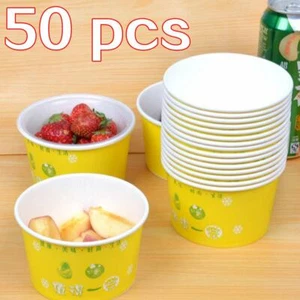 50pcs 550ml Disposable Paper Clean Bowl for Load Food High7.4 x Top Diam 11.8cm - Picture 1 of 6