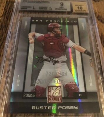 2008 Elite Extra Edition Buster Posey Auto Rookie 720/934 W / 10 Auto BGS - Image 1 of 2