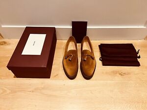 John Lobb Callington Brown Tassel Suede Loafers Shoes Mens UK 8 EU 42 £1275 New