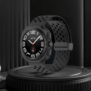 Silicone Strap Breathable for Samsung Galaxy Watch 7 Ultra 47mm (Black) - Zdjęcie 1 z 9
