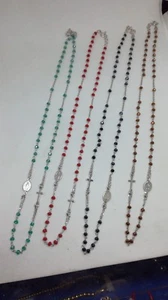 COLLANA ROSARIO ARGENTO 925 UNISEX MADONNA MIRACOLOSA CROCE  MOD D&G GIROGOLA - Foto 1 di 23