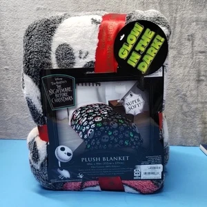 Nightmare Before Christmas Santa Jack Skellington Plush Blanket 60"x 90" Disney - Picture 1 of 5