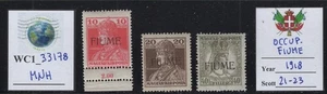 WC1_33178 ITALIAN OCCUP.: FIUME. 1918 set. Sc. 21-23. MNH - Picture 1 of 1